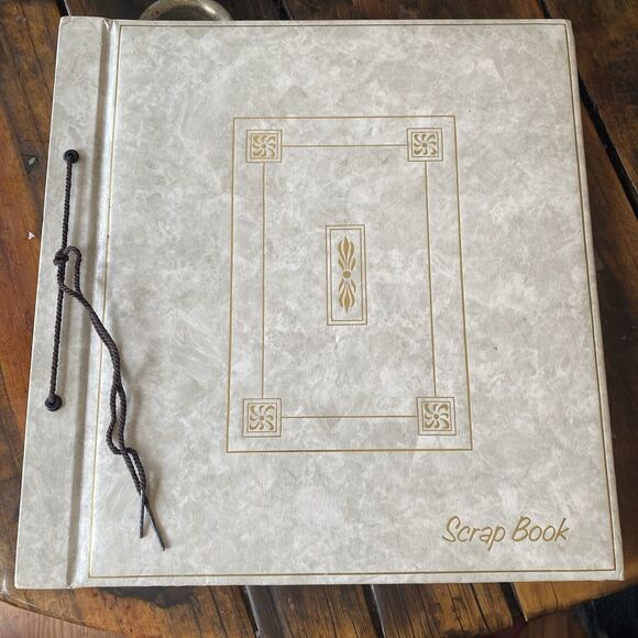 Vintage 70’s Scrap Book! New. Padded. Gold Accent. Marbled. Arts & Crafts. Boho. - Picture 1 of 8